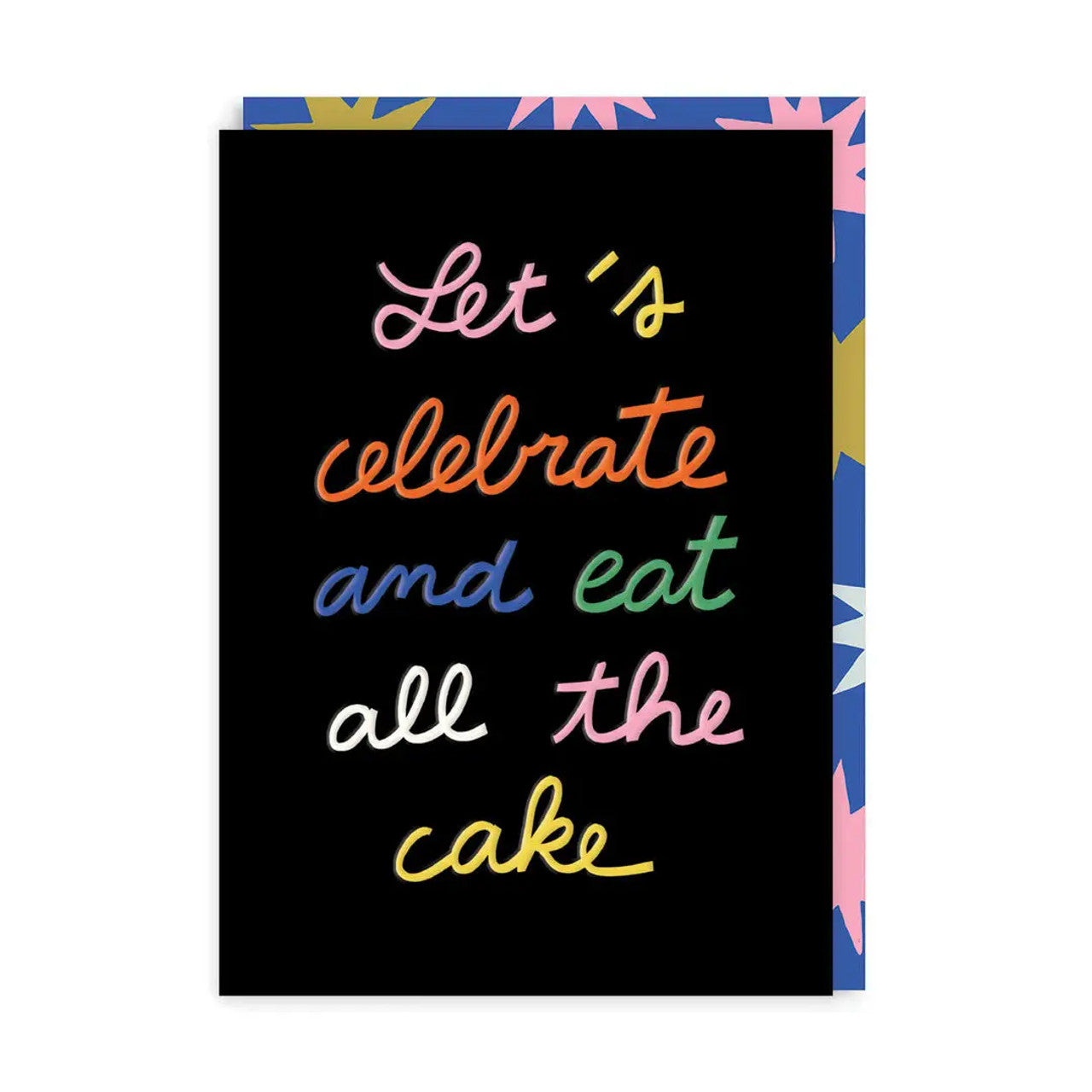 Let's Celebrate Birthday Card text reads "Let's Celebrate and eat all the cake"