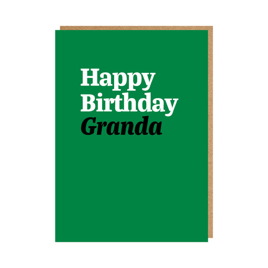 Geordie Birthday Card text reads "Happy Birthday Granda"
