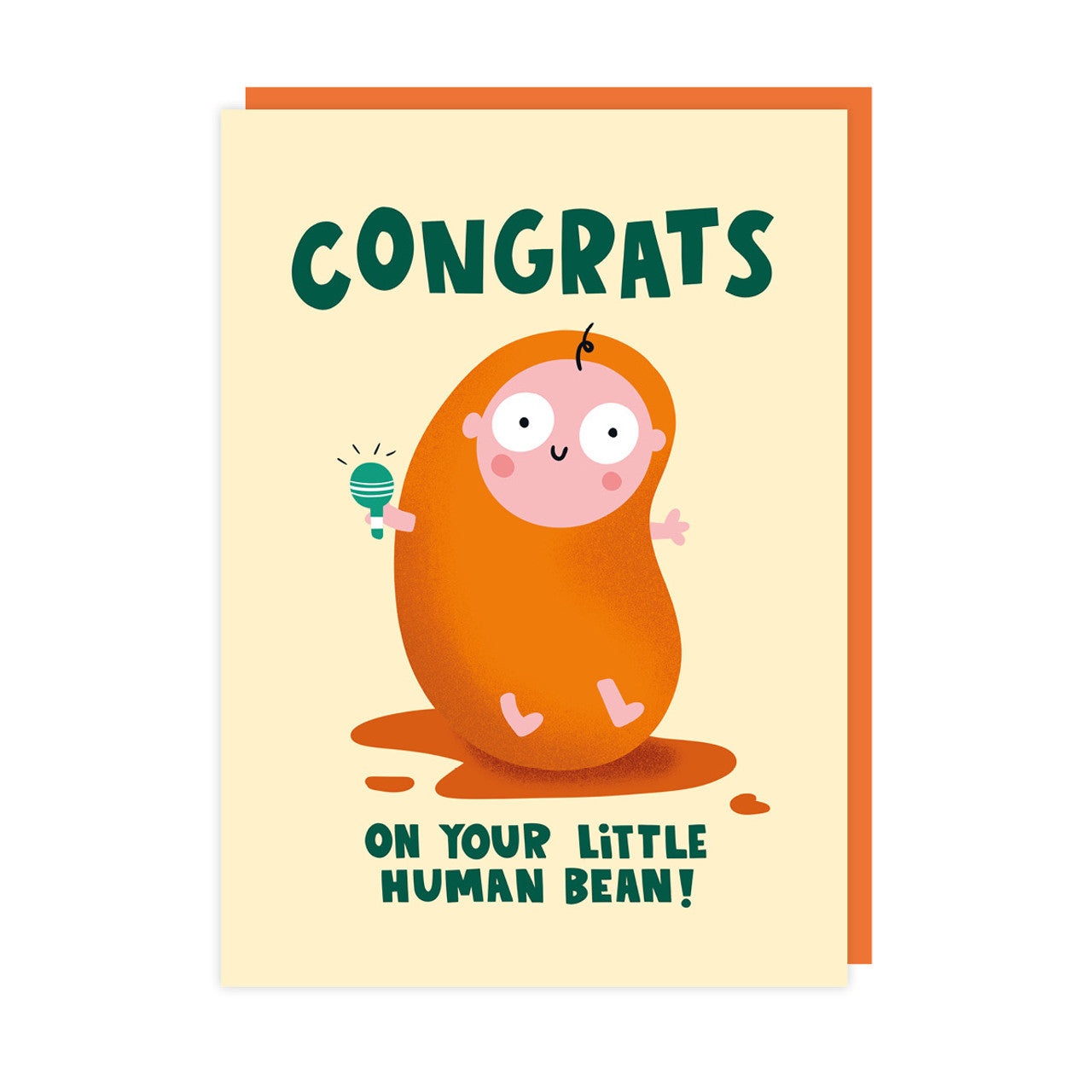New Baby Card text reads "Congrats on your little human bean"