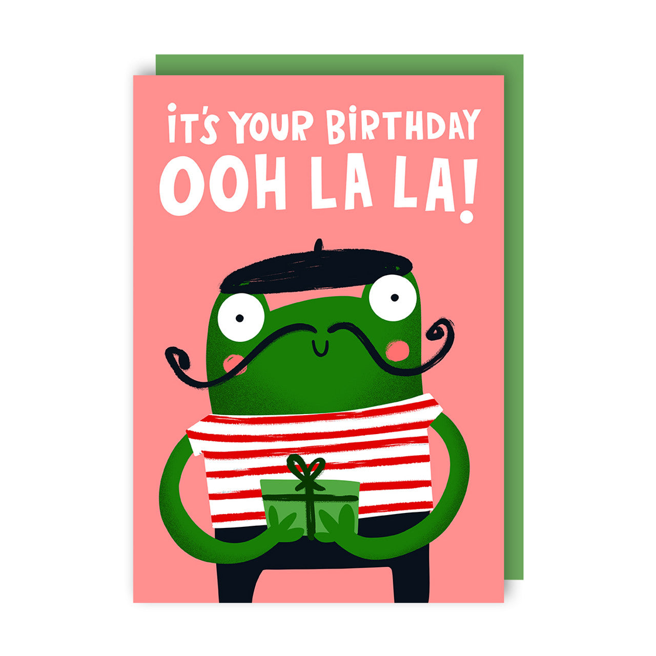 Frog Birthday Card text reads "It's your birthday ooh la la!"