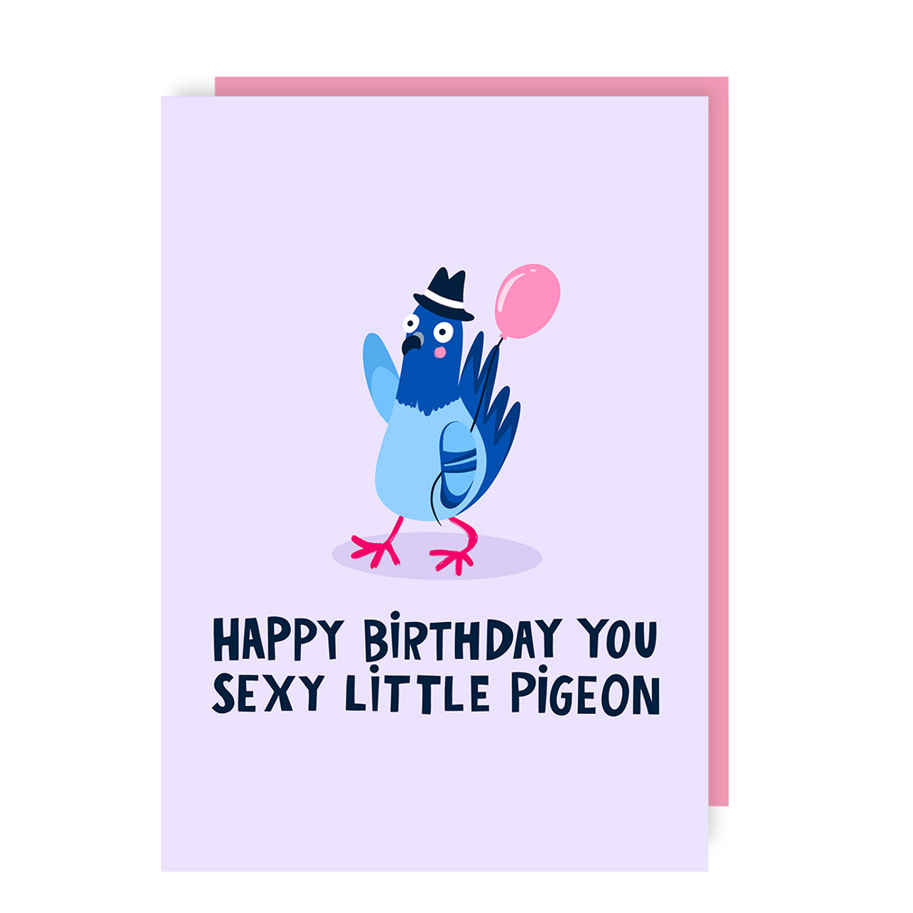 Birthday Card text reads "Happy Birthday you sexy little pigeon"
